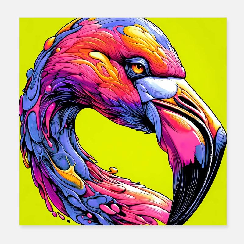 Flamingo Poster 20x20 cm