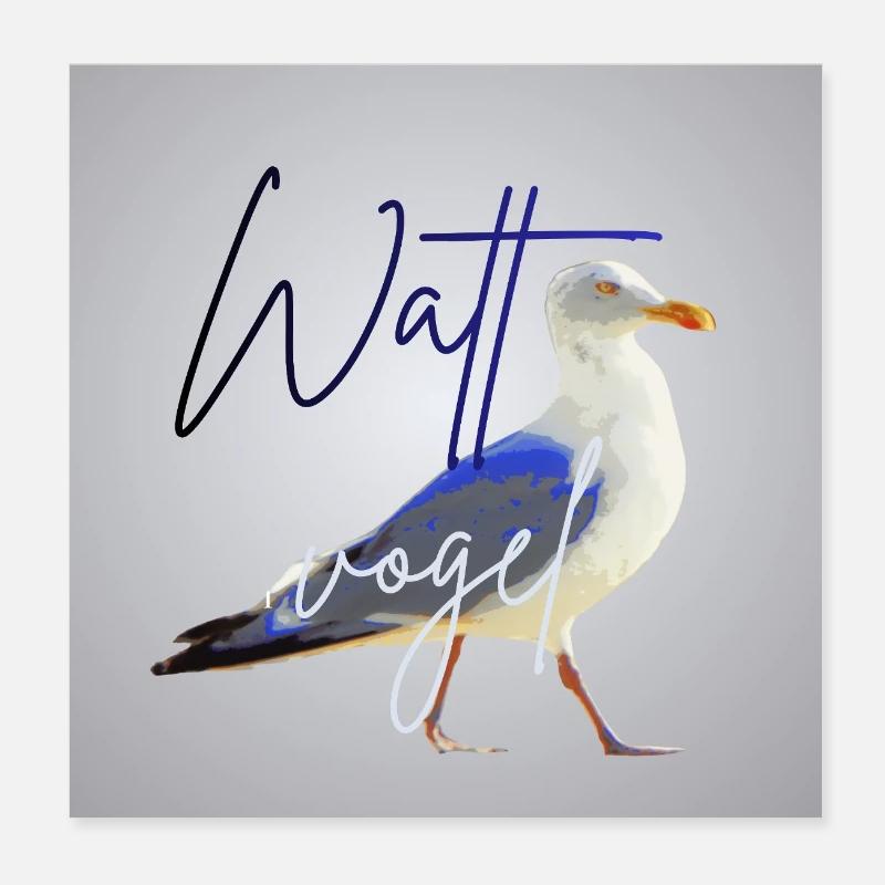 Wattvogel_3 Poster 8" x 8" (20x20 cm)