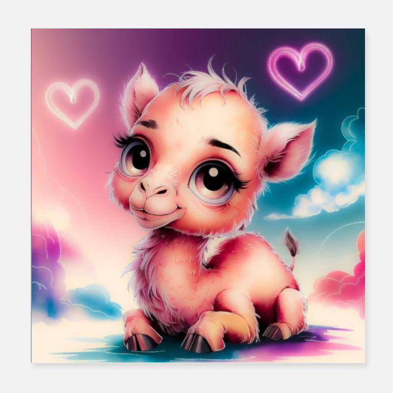 Baby Kamel Poster 20x20 cm