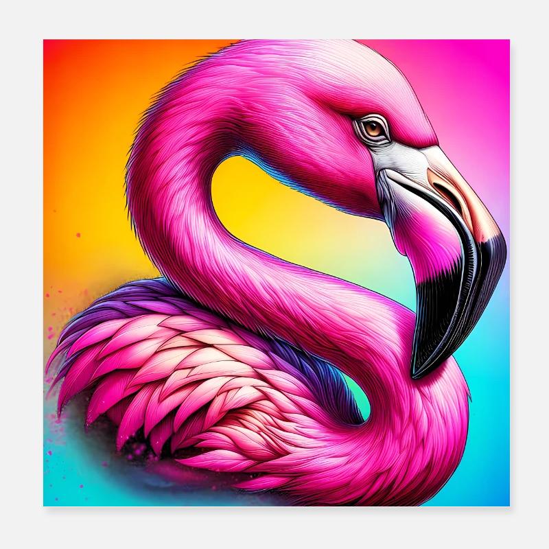 Flamingo Poster 20x20 cm