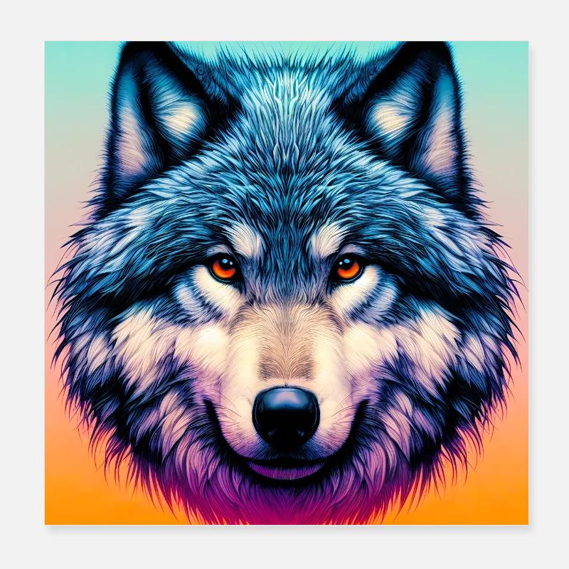 Loup Poster 20 x 20 cm