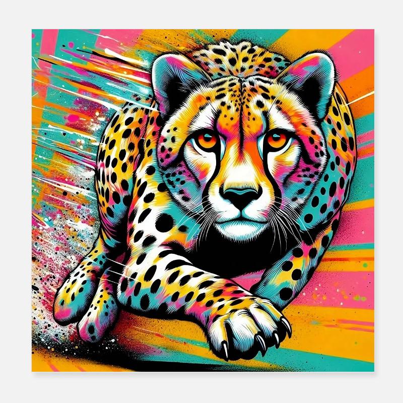 guépard Poster 20 x 20 cm