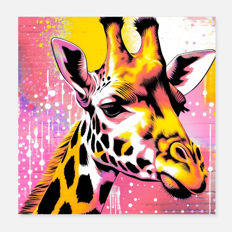 girafe Poster 20 x 20 cm