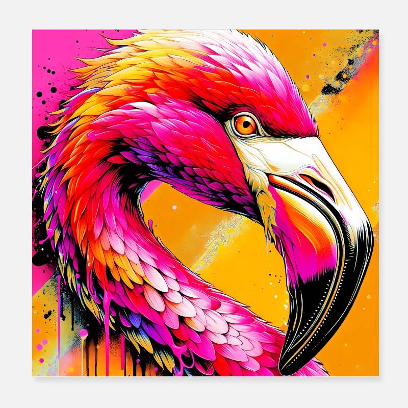 Flamingo Poster 20x20 cm
