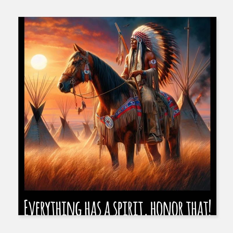 Native American Art Poster 8" x 8" (20x20 cm)