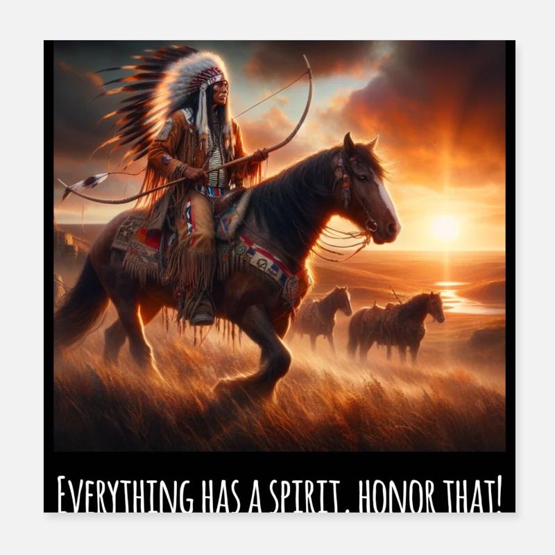 Kunst der amerikanischen Ureinwohner Poster 20x20 cm