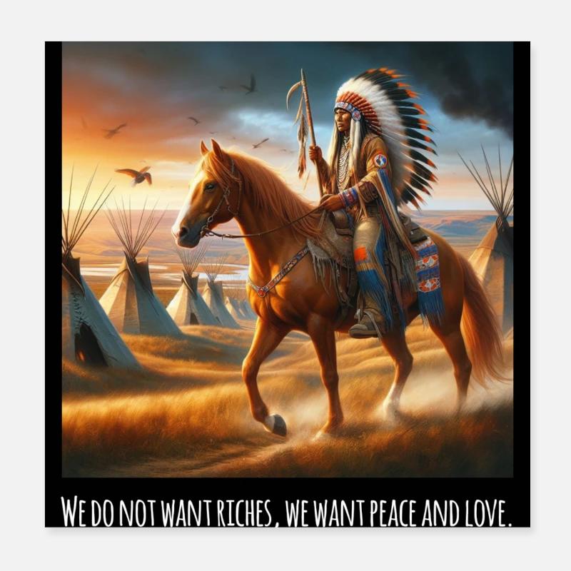 Native American Art Poster 8" x 8" (20x20 cm)