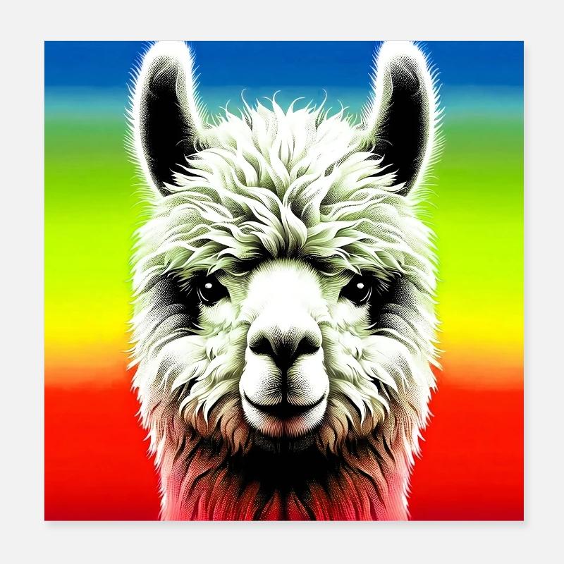 Alpaga Poster 20 x 20 cm