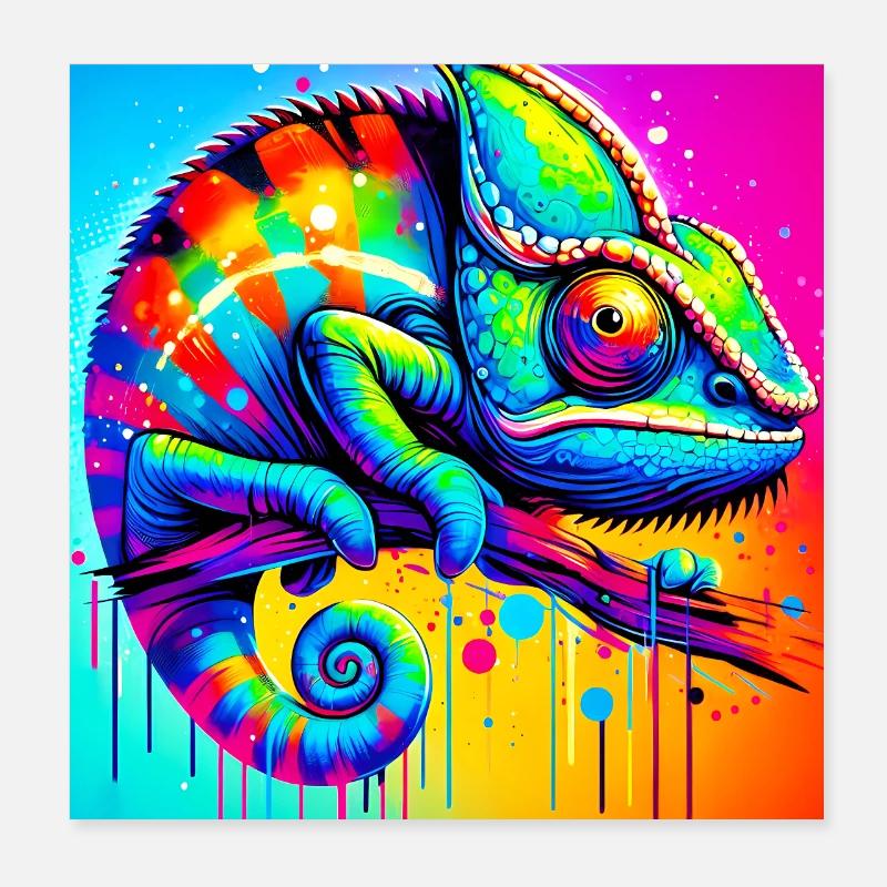 chameleon Poster 8" x 8" (20x20 cm)