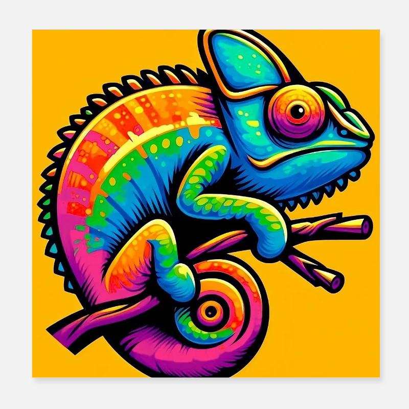 Chamäleon Poster 20x20 cm