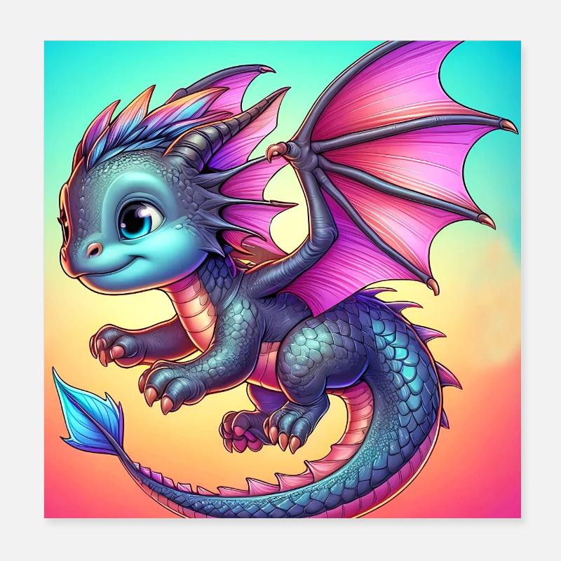 dragon Poster 8" x 8" (20x20 cm)