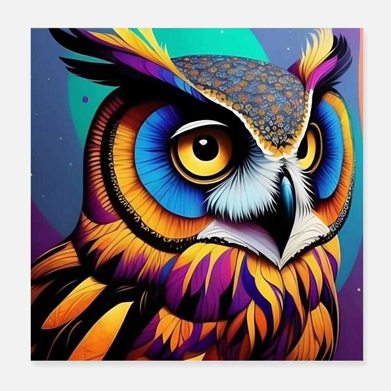 Owl Poster 8" x 8" (20x20 cm)