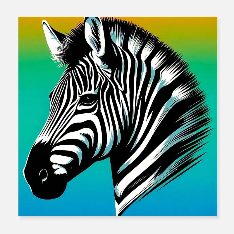 Zebra Poster 20x20 cm