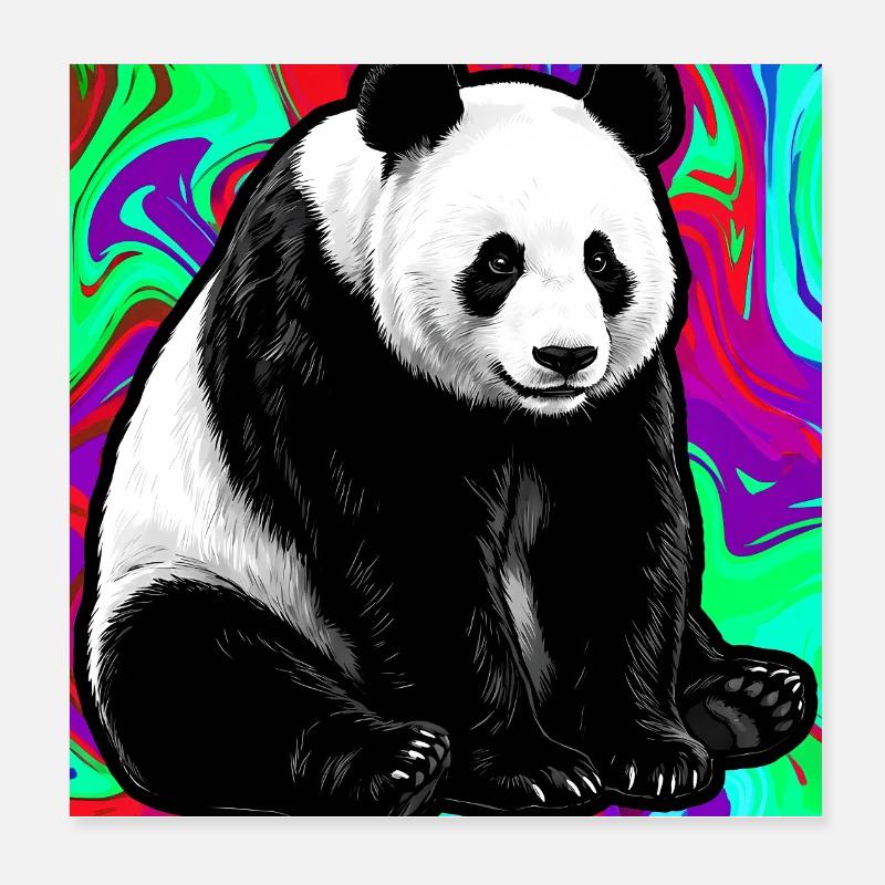 Panda Poster 20x20 cm
