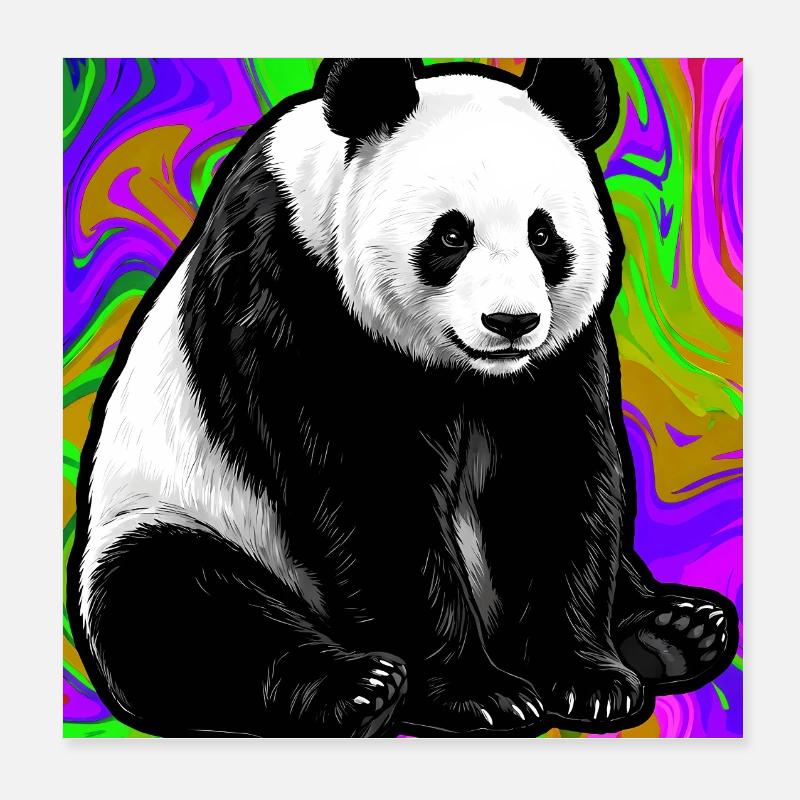 Panda Poster 20x20 cm