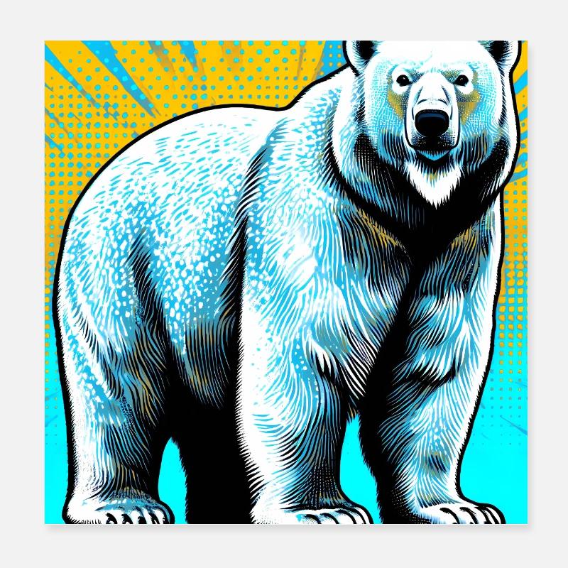 ours blanc Poster 20 x 20 cm