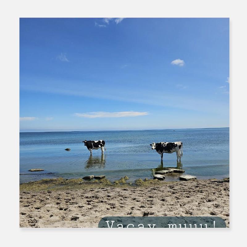 Vacation, muuu Poster 20x20 cm
