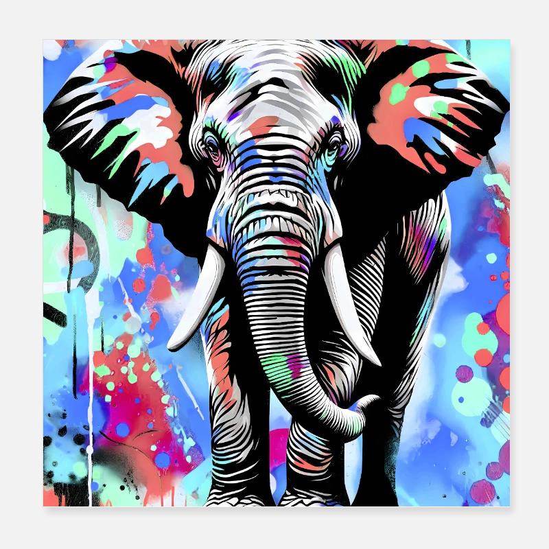 Elefant Poster 20x20 cm