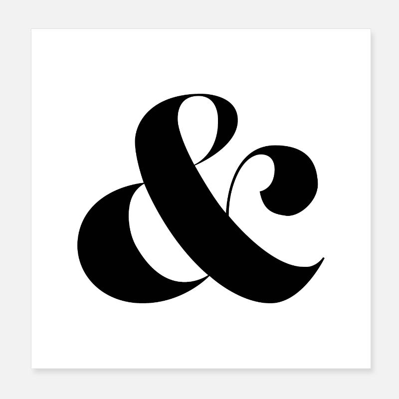 esperluette - Poster 20 x 20 cm - blanc