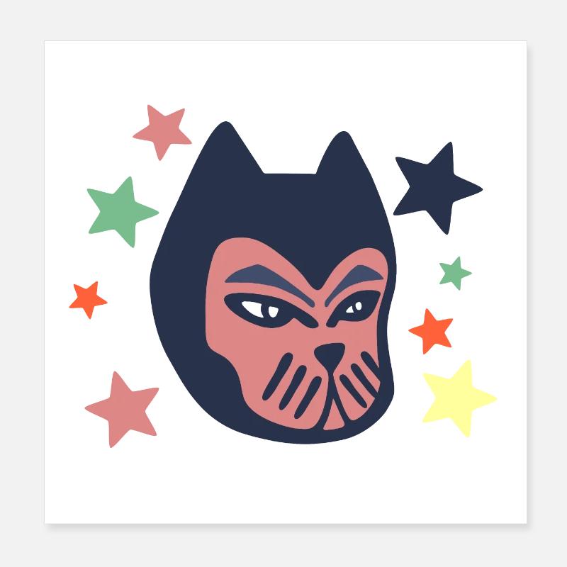 Chat galactique Poster 20 x 20 cm