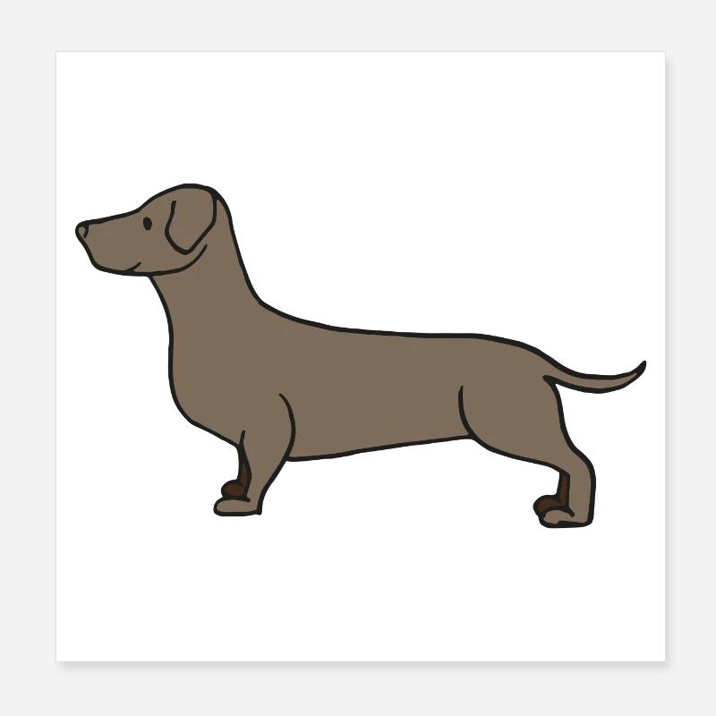 cute brown dachshund, poster, gift idea Poster 8" x 8" (20x20 cm)