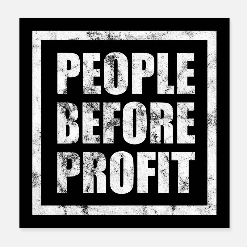 Affiche People Before Profit - Anticapitalisme Poster 20 x 20 cm