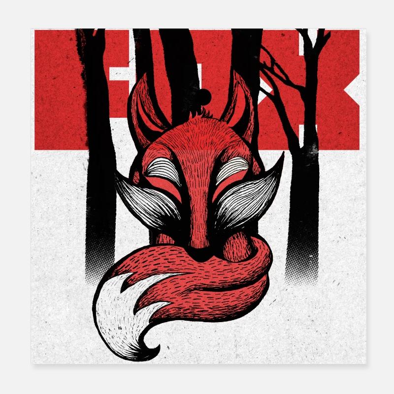Fox Poster 8" x 8" (20x20 cm)