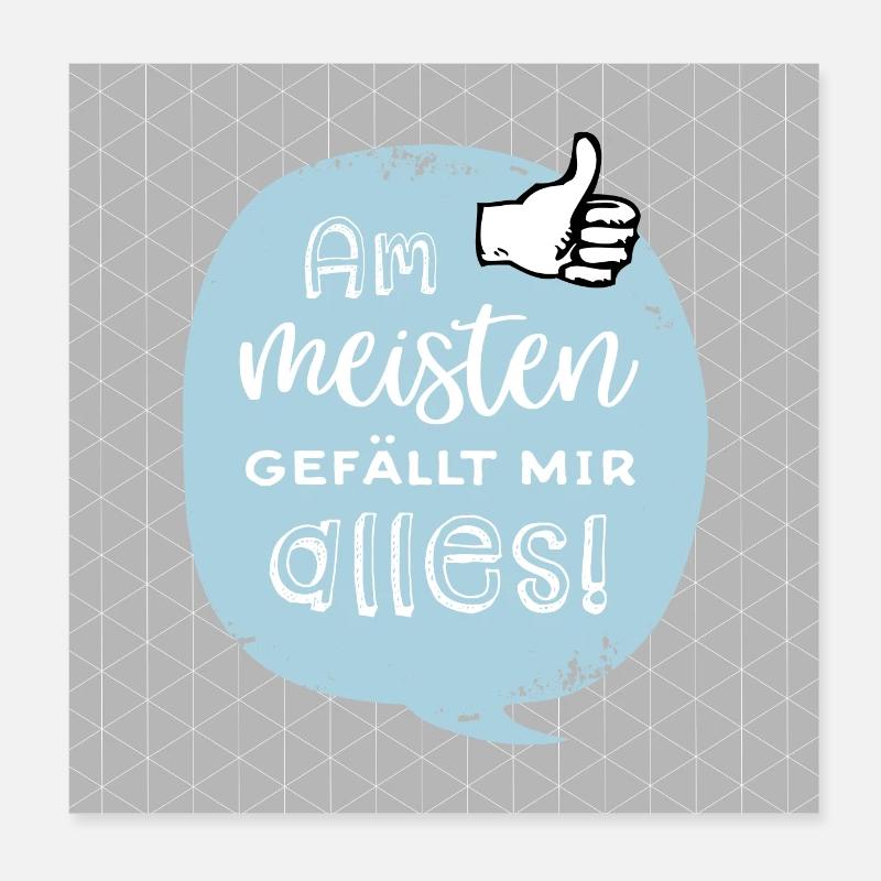 J'aime tout le plus! - Poster 20 x 20 cm - blanc