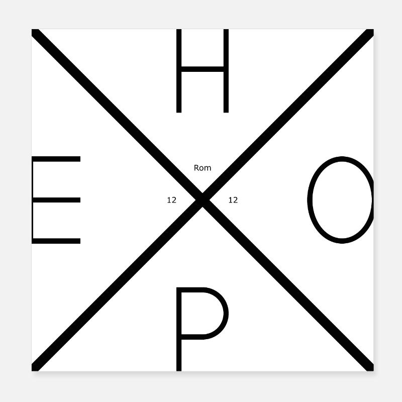 Hope BLACK Poster 8" x 8" (20x20 cm)