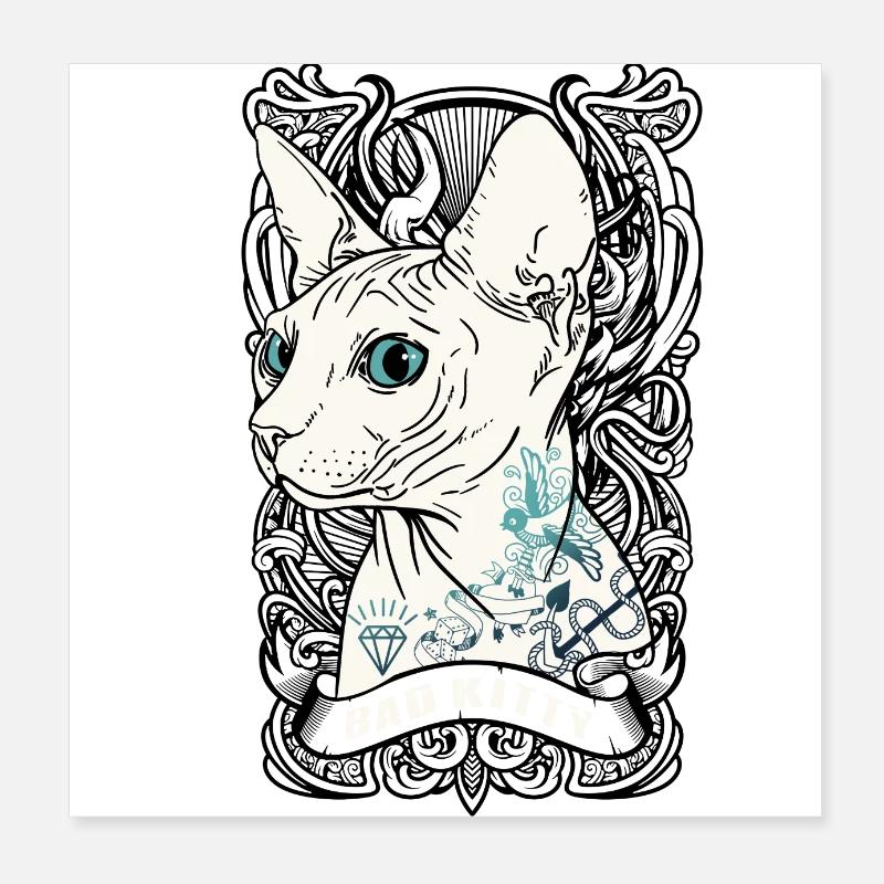 Geschenk Katze Mieze Haustier Geschenkidee Poster 20x20 cm