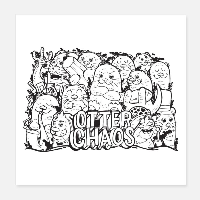 Otter mess - Poster 20 x 20 cm - blanc