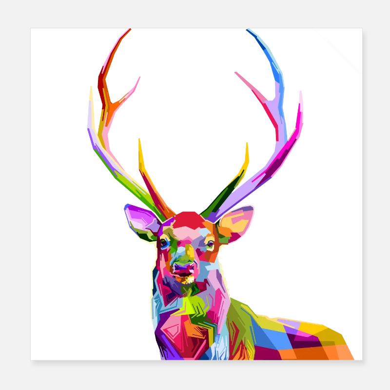 Hirsch Poster 20x20 cm