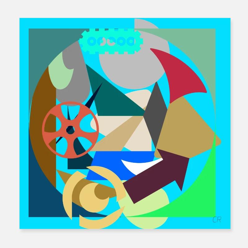 Grafikkunst 🎨 - Poster 20x20 cm - Weiß