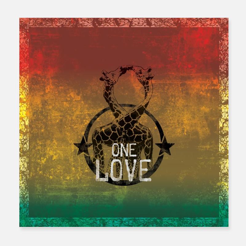 one love reggae Poster 20x20 cm