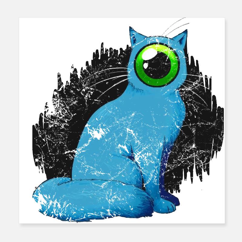 Cyclope chat Weird Poster 20 x 20 cm