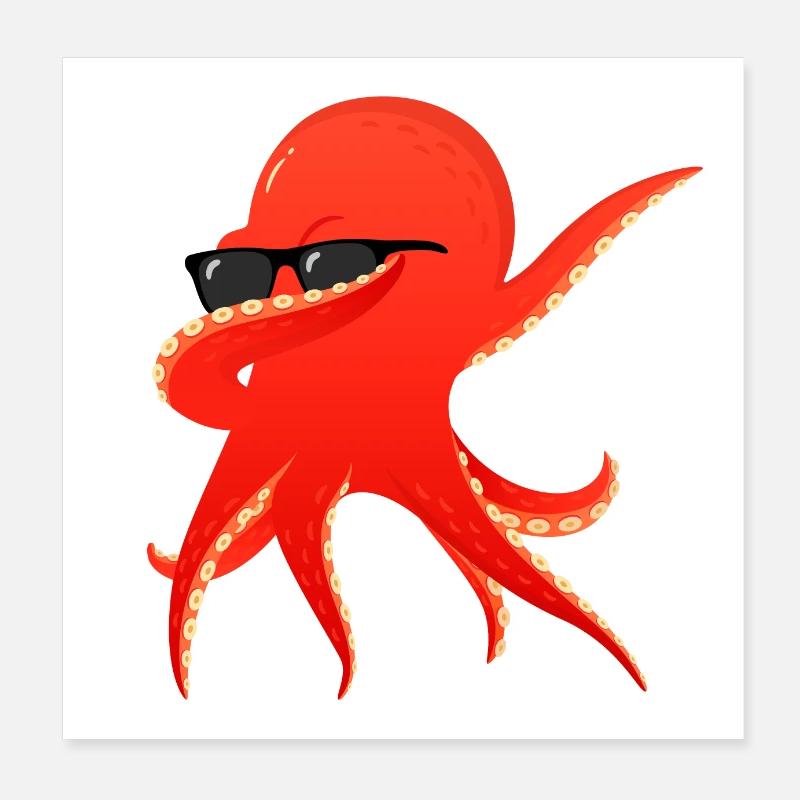 Dabbing Kraken Dab Dance Poster 8" x 8" (20x20 cm)