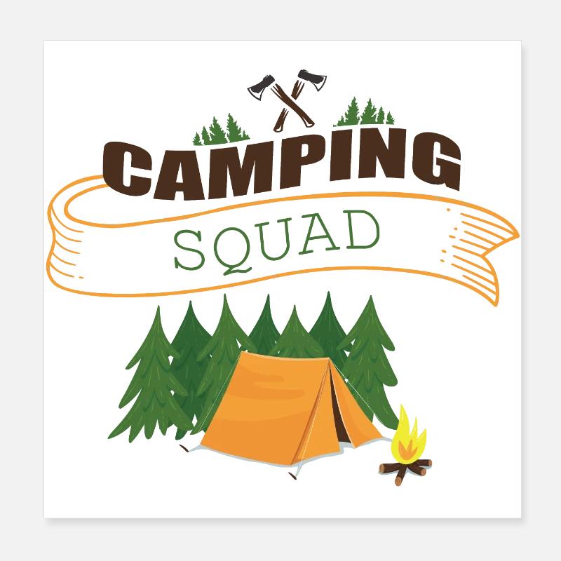 CAMPING SQUAD Équipe Camping Poster 20 x 20 cm