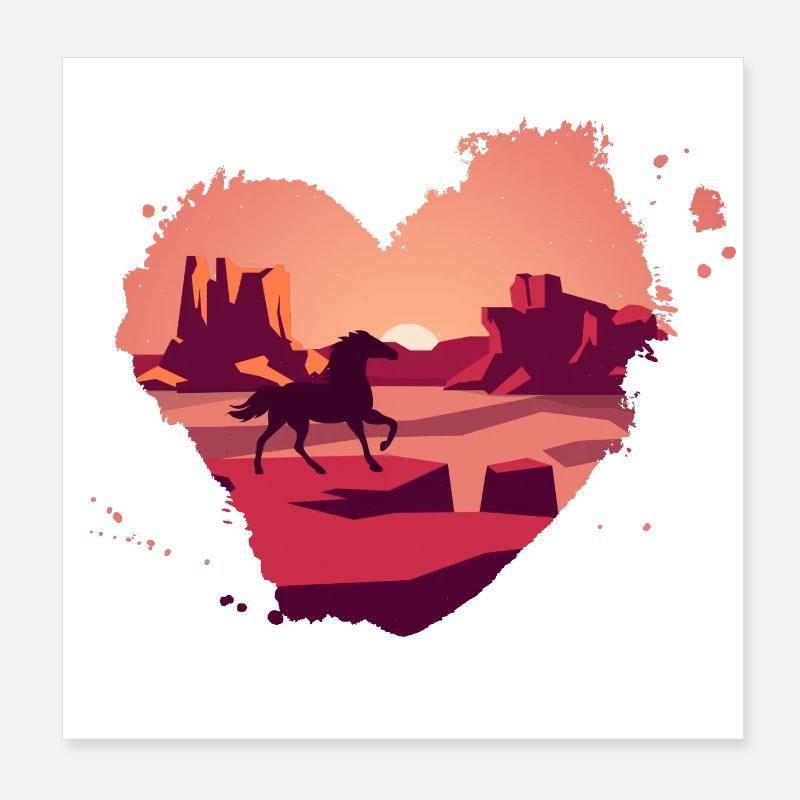 Pferd in den Rocky Mountains Poster 20x20 cm