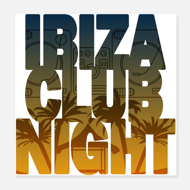 Soirée Club d'Ibiza Poster 20 x 20 cm