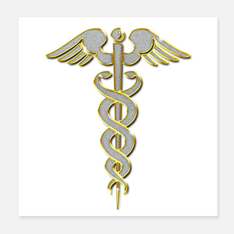 Caduceus (Doctor) Jewelry Chain Pendant Bling Bling Poster 8" x 8" (20x20 cm)