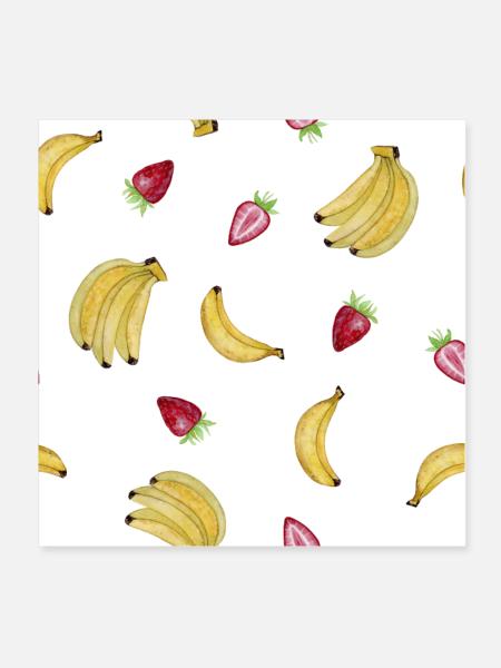 Obst - Poster 20x20 cm - Weiß