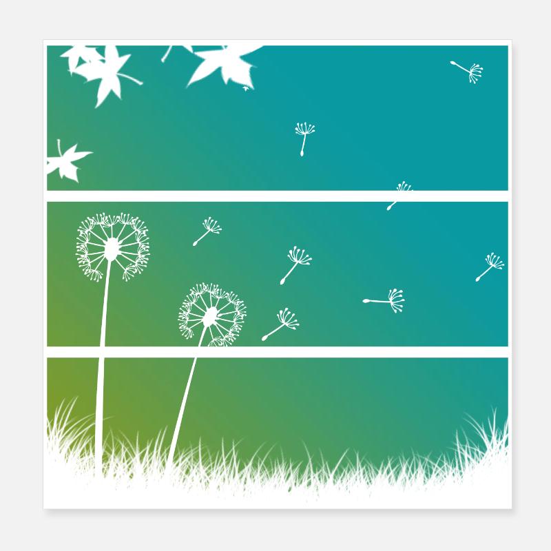 Dandelions Poster 8" x 8" (20x20 cm)