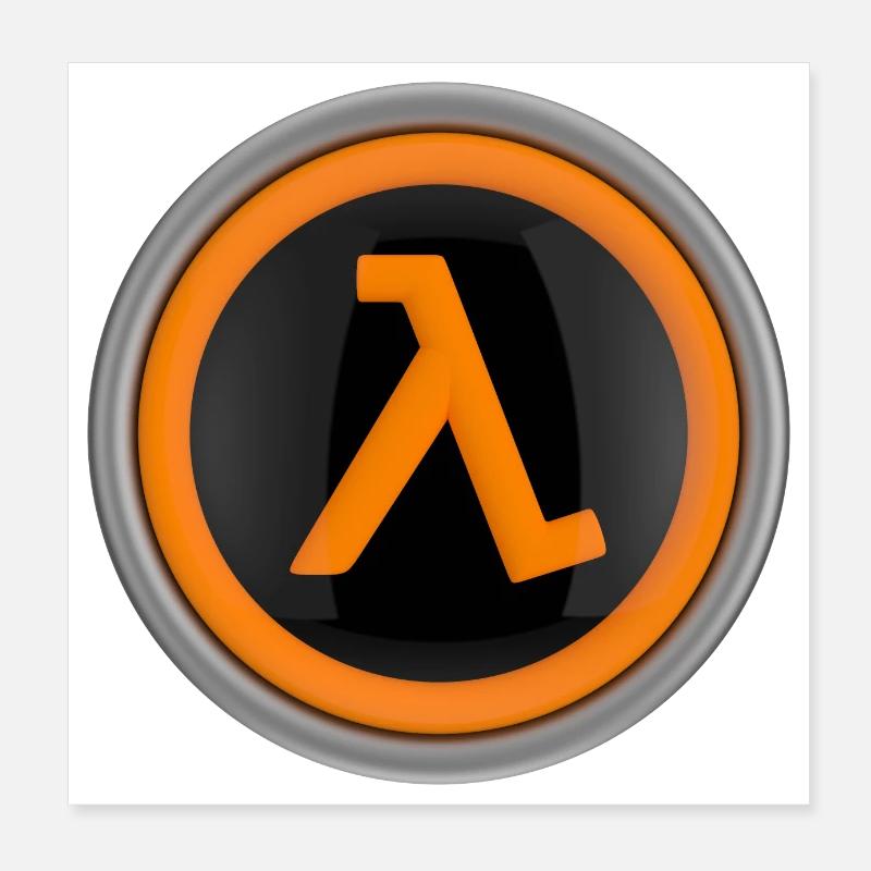 Logo lambda - Poster 20 x 20 cm - blanc