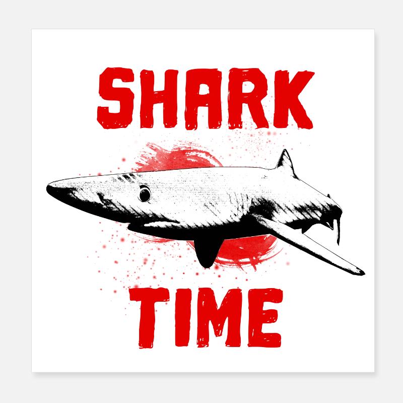 Grand océan de requin blanc Poster 20 x 20 cm