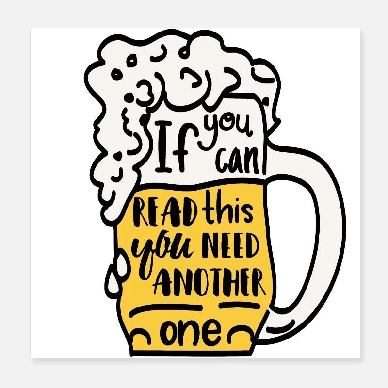 Witziger Biertrinker Bierkrug Geschenk Poster 20x20 cm