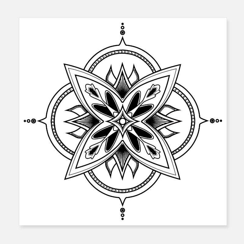 Mandala Poster 8" x 8" (20x20 cm)