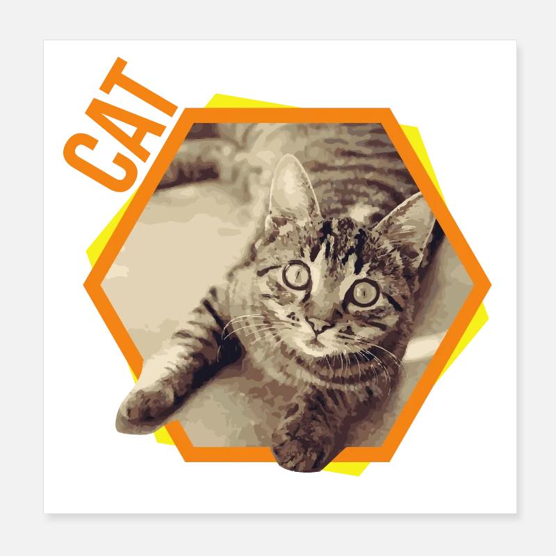 Katze Bengalkatze Siam Perser Geschenk Poster 20x20 cm