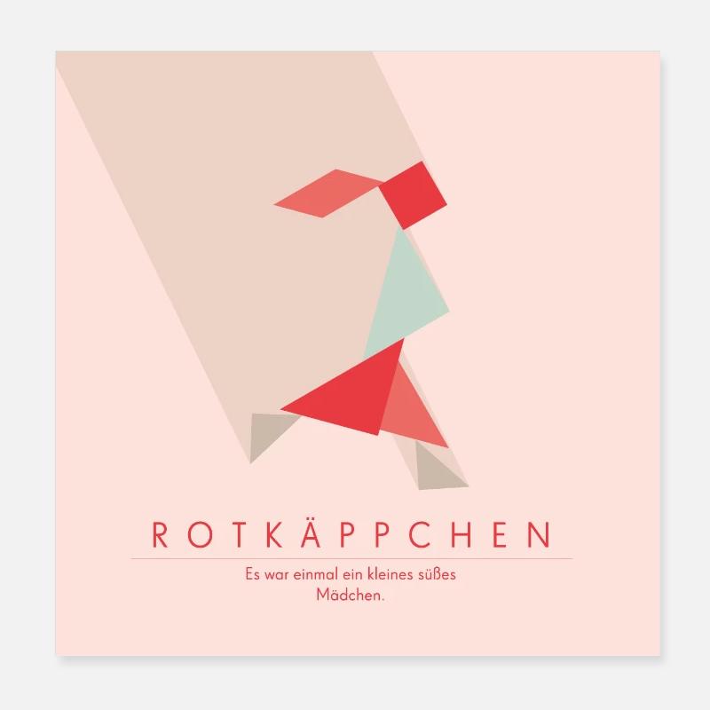 Es war einmal ... Rotkäppchen ... Poster - Poster 20x20 cm - Weiß