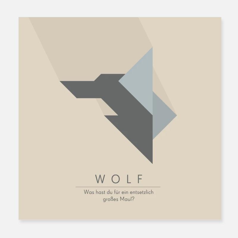 Rotkäppchen und der Wolf - Poster 20x20 cm - Weiß