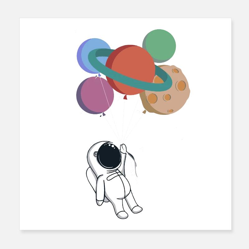 Space Baloons Poster 20x20 cm
